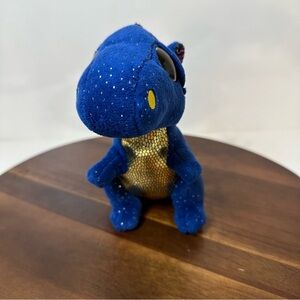 Ty Beanie Boos SAFFIRE Blue Dragon 6"  Blue Shiny Plush Winged Sparkle
